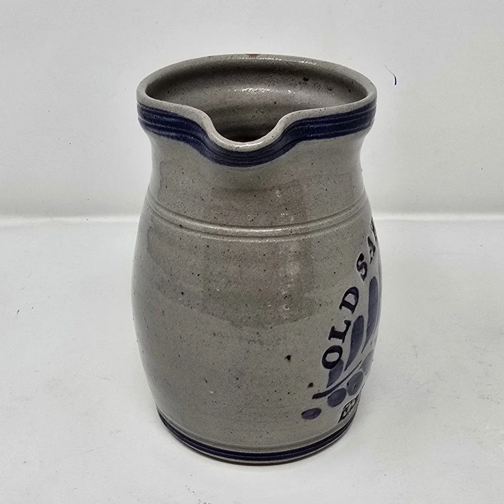 Vtg Westerwald salt glazed pottery handled pitcher 